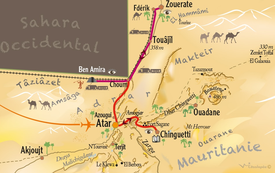 Carte circuit Train du Désert - Point Afrique