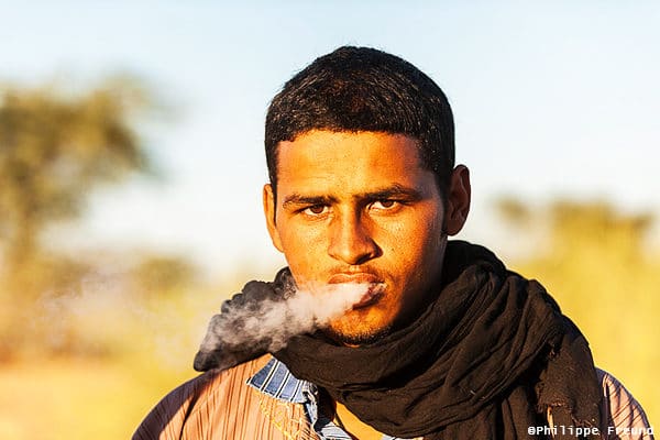 Portrait chamelier fumeur mauritanie