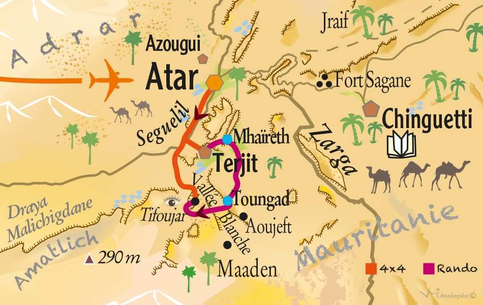 Carte rando en famille Les Mystères de l'oued - Mauritanie - Point-Afrique