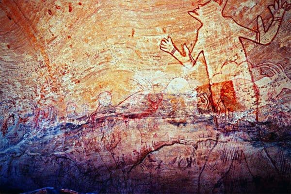 Grand Dieu martien à Séfar - peinture rupestre - Point-Afrique