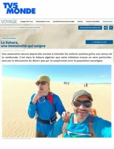 Tv5 monde Article presse TV5 monde - voyage enfants autistes a Djanet en Algerie et Point Afrique